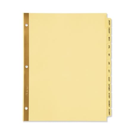 Avery Dennison Avery, Preprinted Laminated Tab Dividers W/gold Reinforced Binding Edge, 12-Tab, Letter 11307